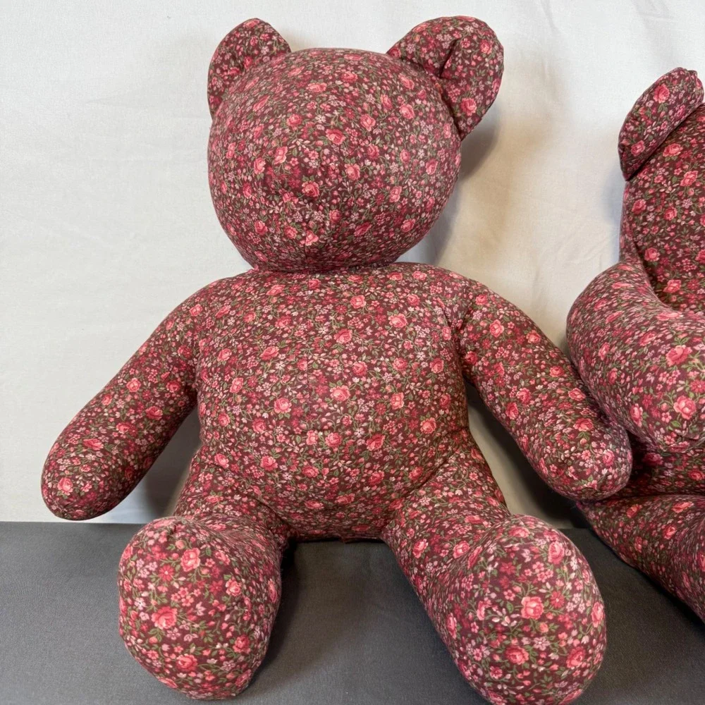 Set of 2 Handmade Floral Teddy Bears Plush Stuffed Animals Cute Doll‎ Decor
